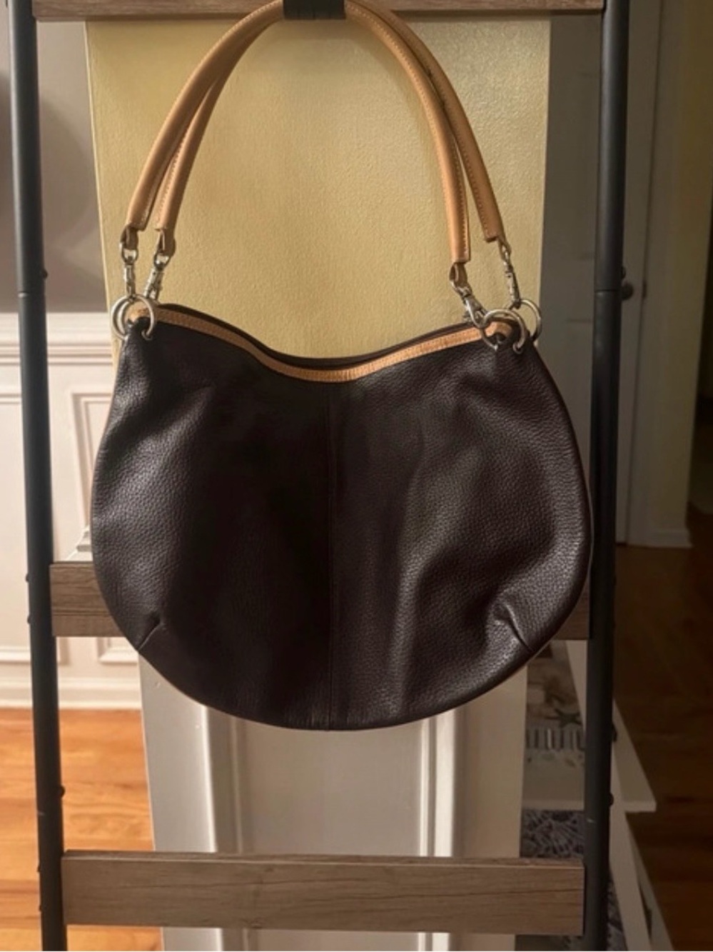 Marc New York Dark Brown Hobo with Tan Handles